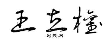 曾慶福王立權草書個性簽名怎么寫