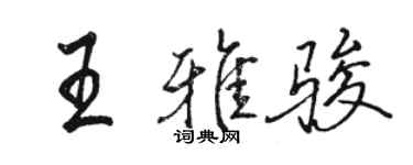 駱恆光王雅駿行書個性簽名怎么寫