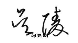 駱恆光吳陵草書個性簽名怎么寫