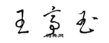 駱恆光王亭玉草書個性簽名怎么寫