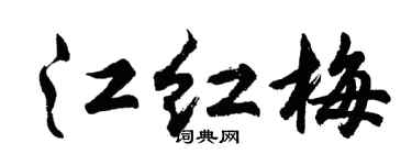 胡問遂江紅梅行書個性簽名怎么寫