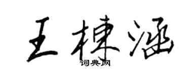 王正良王棟涵行書個性簽名怎么寫