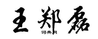 胡問遂王鄭磊行書個性簽名怎么寫