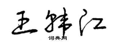 曾慶福王韓江草書個性簽名怎么寫