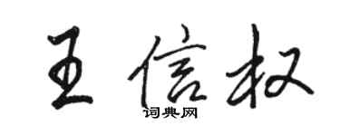 駱恆光王信權行書個性簽名怎么寫