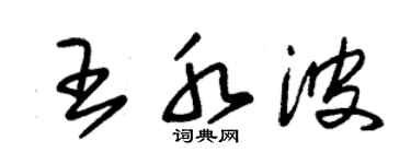 朱錫榮王水波草書個性簽名怎么寫