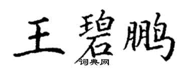 丁謙王碧鵬楷書個性簽名怎么寫