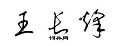 梁錦英王長烽草書個性簽名怎么寫