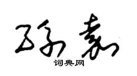 朱錫榮孫嘉草書個性簽名怎么寫