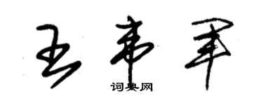 朱錫榮王韋軍草書個性簽名怎么寫