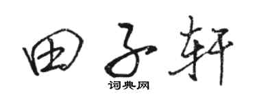 駱恆光田子軒行書個性簽名怎么寫