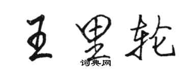 駱恆光王里輪行書個性簽名怎么寫