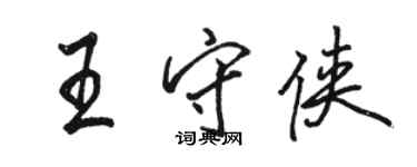 駱恆光王守俠行書個性簽名怎么寫