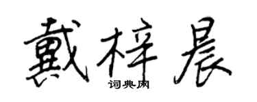 王正良戴梓晨行書個性簽名怎么寫