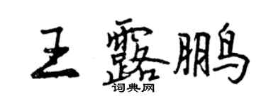 曾慶福王露鵬行書個性簽名怎么寫