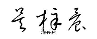 梁錦英吳梓晨草書個性簽名怎么寫