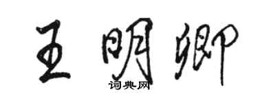 駱恆光王明卿行書個性簽名怎么寫