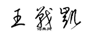 梁錦英王戰凱草書個性簽名怎么寫