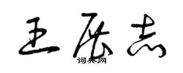 曾慶福王展志草書個性簽名怎么寫