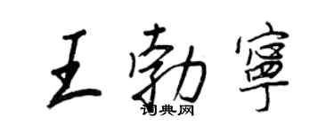 王正良王勃寧行書個性簽名怎么寫