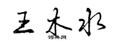 曾慶福王木水行書個性簽名怎么寫