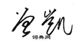 駱恆光曾凱草書個性簽名怎么寫