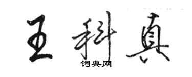 駱恆光王科真行書個性簽名怎么寫