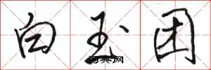 駱恆光白玉團行書怎么寫