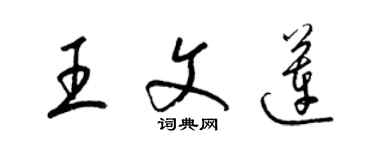 梁錦英王文蓮草書個性簽名怎么寫