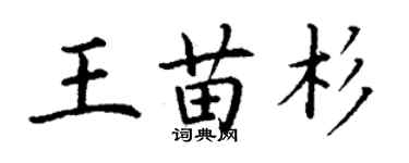 丁謙王苗杉楷書個性簽名怎么寫