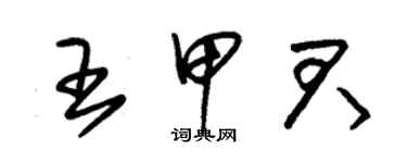 朱錫榮王甲君草書個性簽名怎么寫