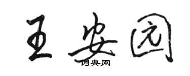 駱恆光王安園行書個性簽名怎么寫