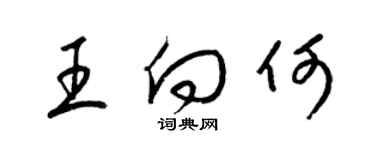 梁錦英王向何草書個性簽名怎么寫