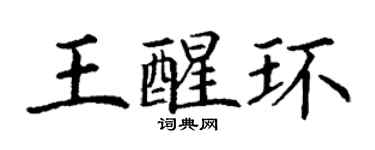 丁謙王醒環楷書個性簽名怎么寫