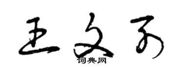 曾慶福王文列草書個性簽名怎么寫