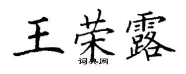 丁謙王榮露楷書個性簽名怎么寫