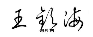 梁錦英王欽海草書個性簽名怎么寫