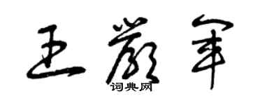 曾慶福王嚴軍草書個性簽名怎么寫