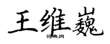 丁謙王維巍楷書個性簽名怎么寫