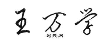 駱恆光王萬學行書個性簽名怎么寫