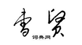 梁錦英曹賢草書個性簽名怎么寫