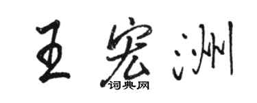 駱恆光王宏洲行書個性簽名怎么寫