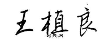 王正良王植良行書個性簽名怎么寫