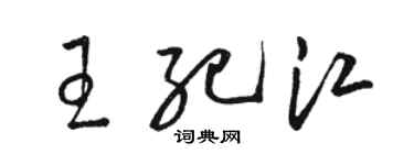 駱恆光王紀江草書個性簽名怎么寫