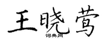 丁謙王曉鶯楷書個性簽名怎么寫