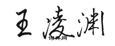 駱恆光王凌淵行書個性簽名怎么寫