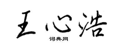 王正良王心浩行書個性簽名怎么寫