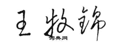 駱恆光王牧錦草書個性簽名怎么寫