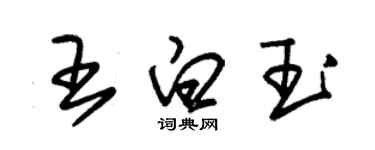朱錫榮王白玉草書個性簽名怎么寫