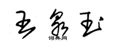 朱錫榮王泉玉草書個性簽名怎么寫